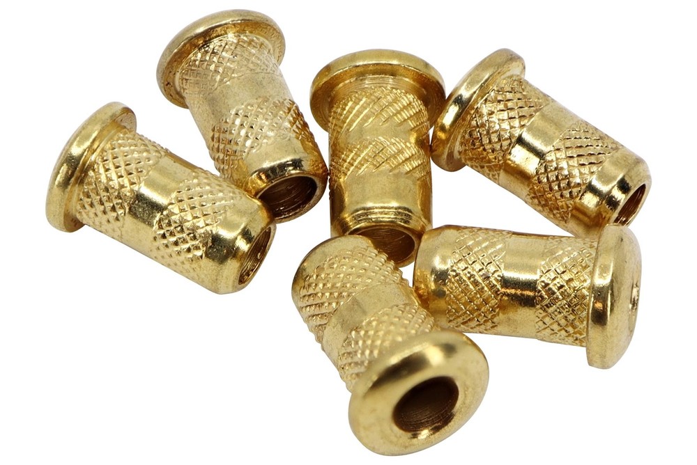 Guitar Top mount String ferrules in Gold