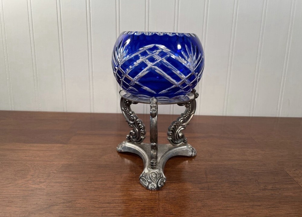 Vintage Codinger Silverplate Orb Sphere Holder Victorian Revival Display Stand