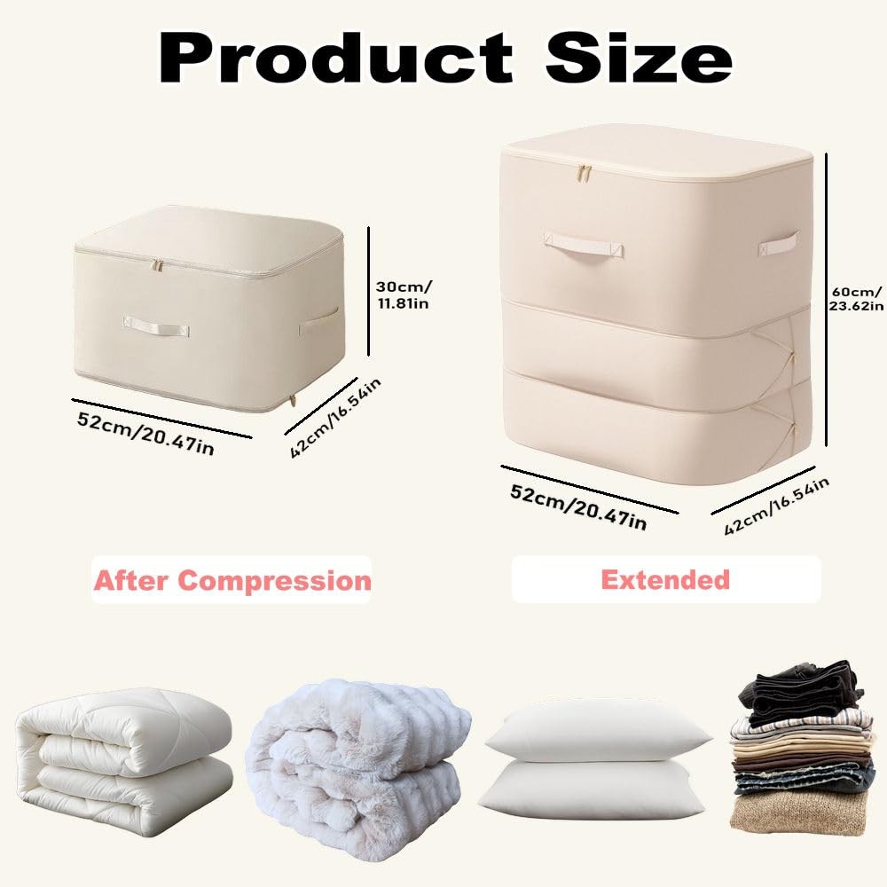 Ultra Space Saving Compression Organizer, 3-Layer Zipper Large Capacity Stora...