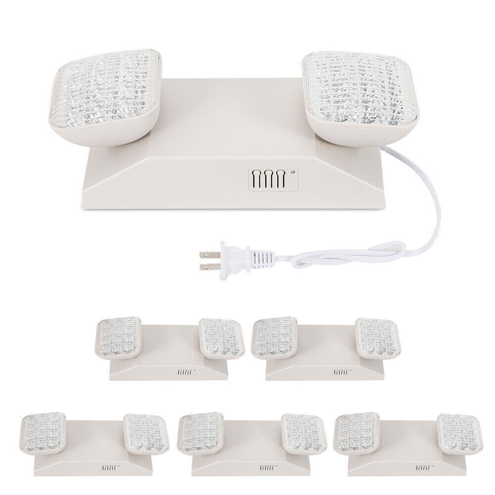 6 Pack LED Emergency Exit Light Adjustable 2 Head With Battery Back-up 924 US