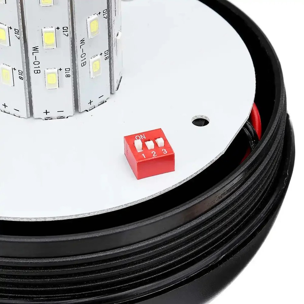 12V 24V LED Rotating Flash Beacon Flexible DIN Pole Mount Tractor Warning Light