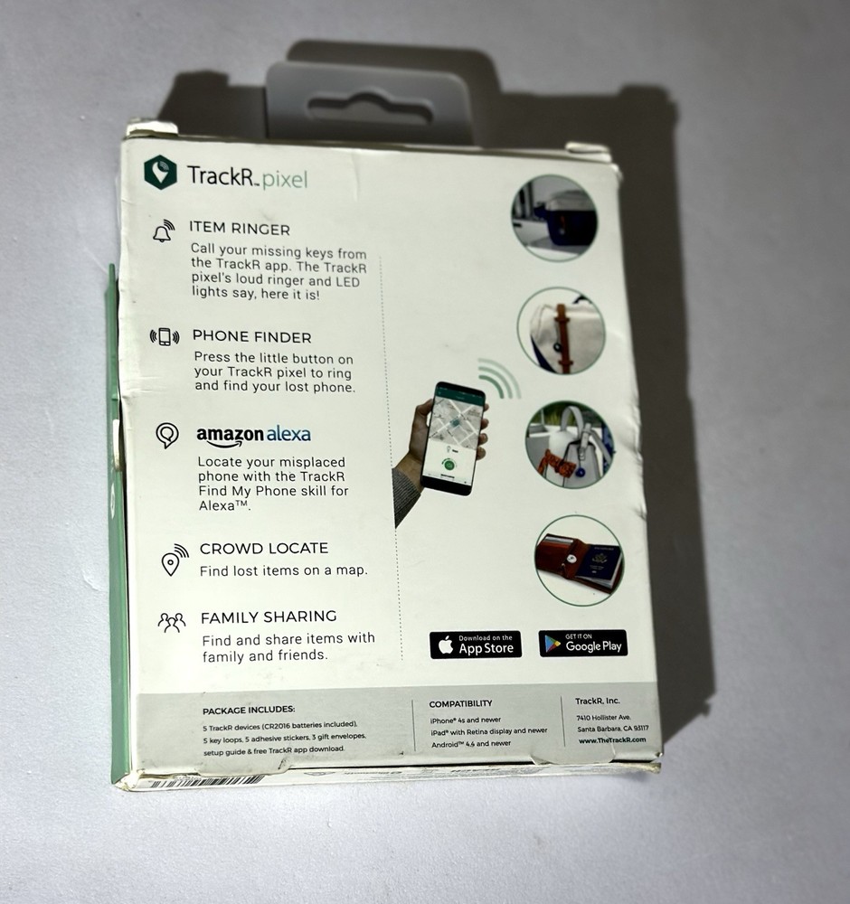 TrackR Pixel Bluetooth Tracking Devices - 5 Pack - 5 Colors - New- iOS/Android