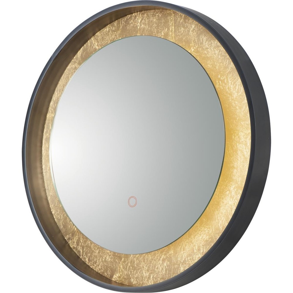 ET2 Contemporary Lighting E42036-GLBK Floating Wall Mirror Gold Leaf and Black