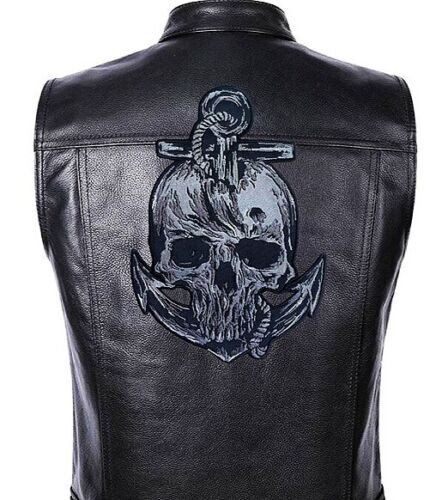 Skull Anchor patch for bikers, motoclub jacket, Large patch, Back patch