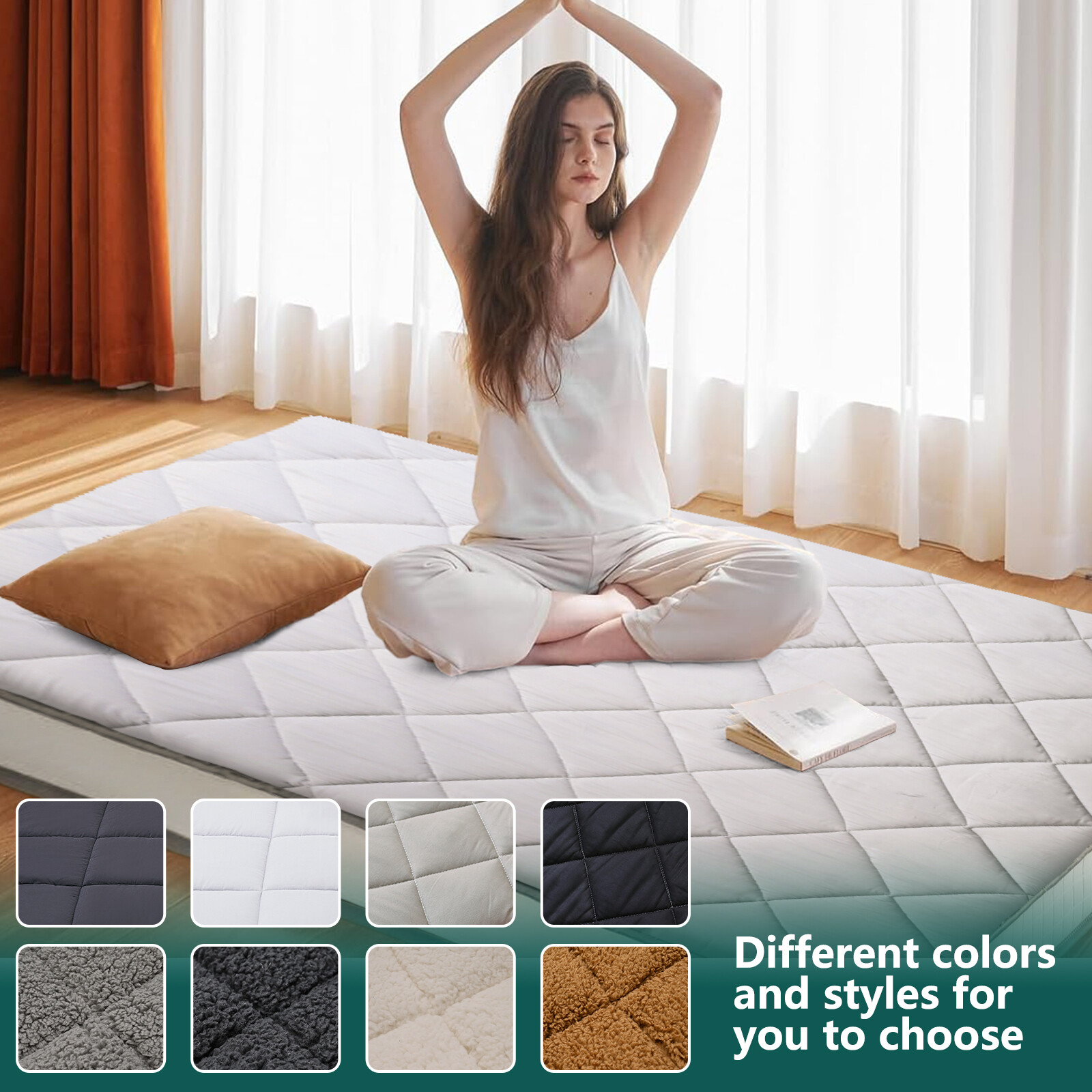 NAIZEA Japanese Floor Mattress Mattress Topper for Back Pain Camp Mattress Mat