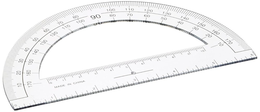 Essential 6-Inch Clear Plastic Protractor for Students - Lightweight & Durable