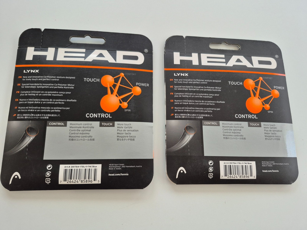 2 sets Head Lynx 17 Blue Tennis String