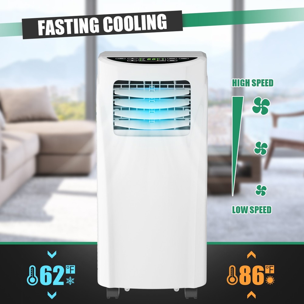 8,000 BTU Portable Air Conditioner & Dehumidifier Function Remote w/Window Kit