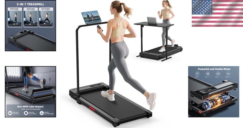 Portable Under-Desk Treadmill with Remote Control - Quiet & Space-Saving Design