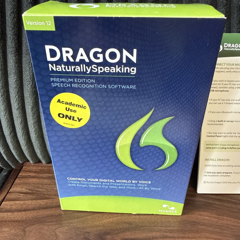 Nuance Dragon Naturally Speaking Version 12 Premium Edition Speech Recognition