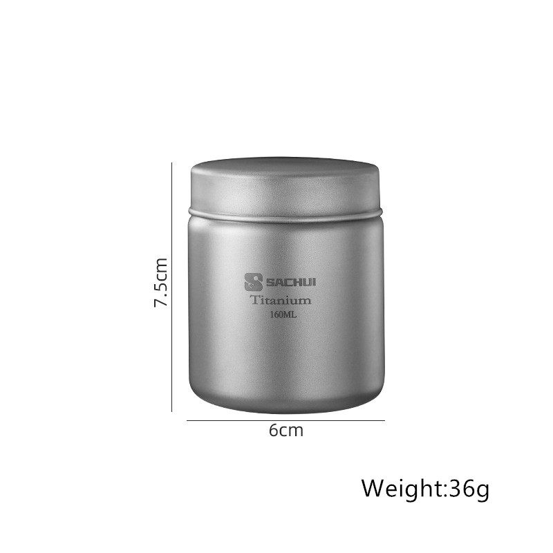 160ML Titanium EDC Storage Box Coffee Tea Cans Emergency Container Bottle Jar