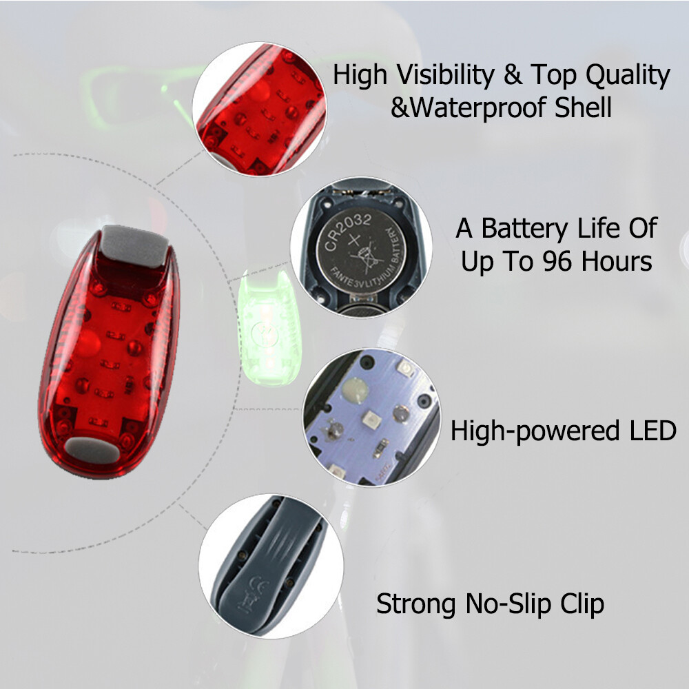 LED Safety Lights Night Running Clip On Bike Tail Jogging Warning Flashing Dog