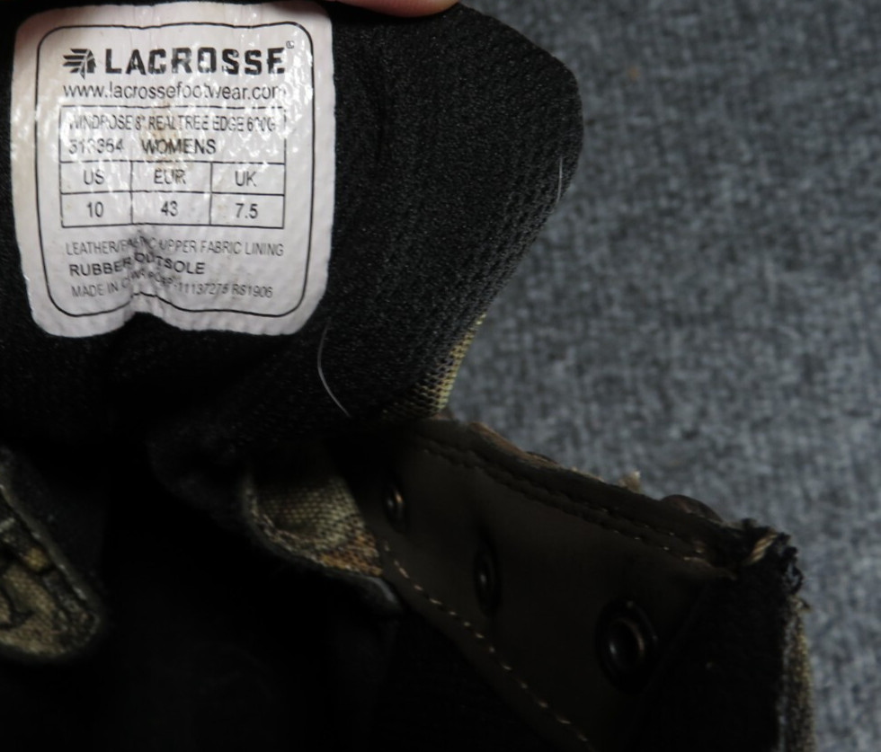 LACROSSE 8" Windrose RealTree Edge 600G Hunting Boots 513364 Women's Size 10
