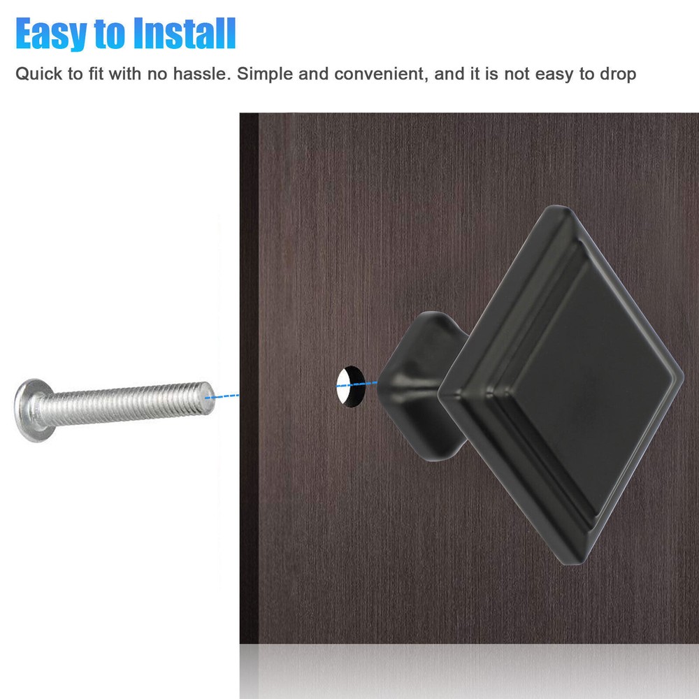 Lot Matte Black Cabinet Pull Knobs Kitchen Drawer Handles Door Cupboard Hardware