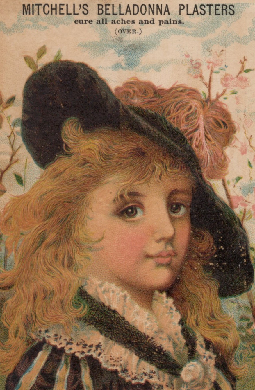 1880-90s - Mitchell's Belladonna Plasters Novelty Plaster Works Lowell MA - XL2T