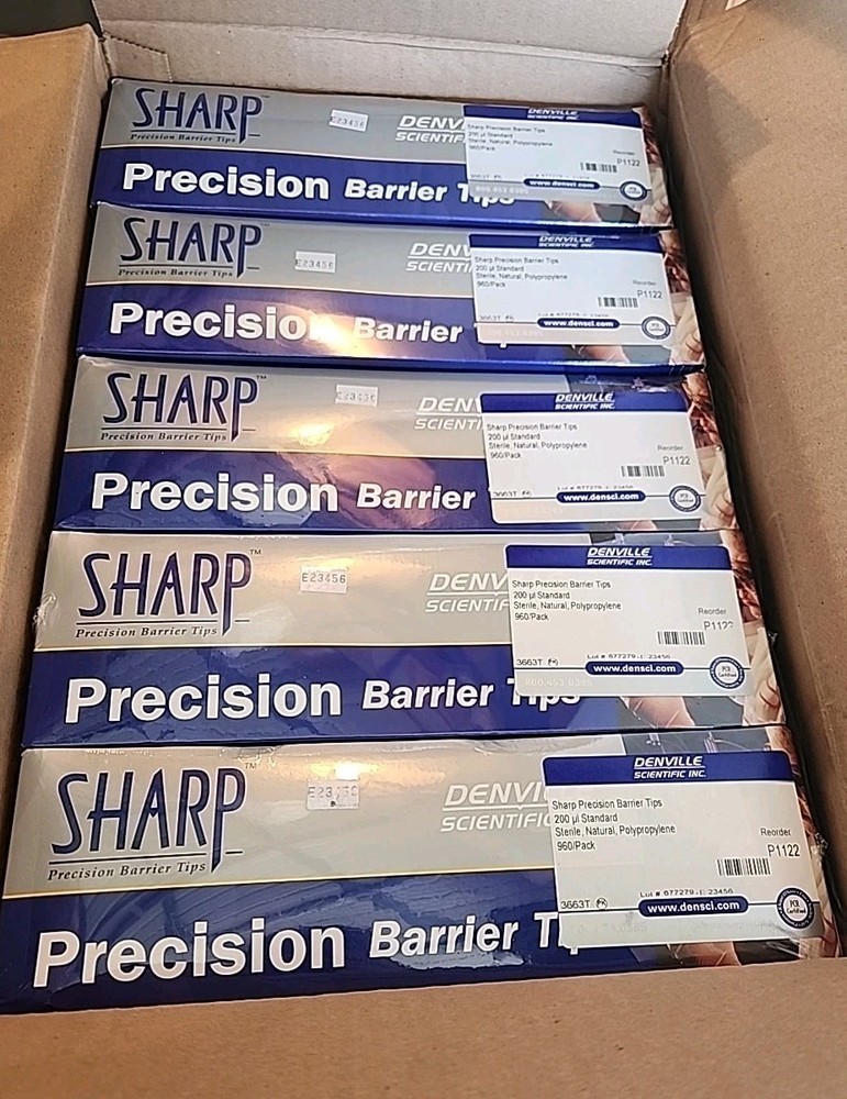 Sharp Precision Barrier Tips 200ul P1122 NEW 960/PACK 4800/case