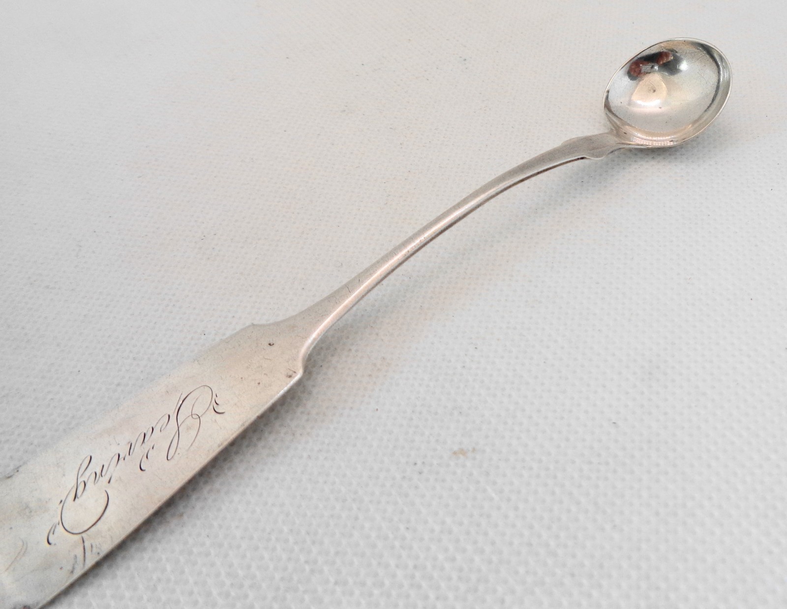Antique Hallmarked Coin Silver Condiment Ladle Mustard 5 3/8" & 9 grams