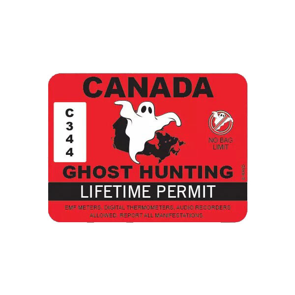 Canada Ghost Hunting Permit Sticker