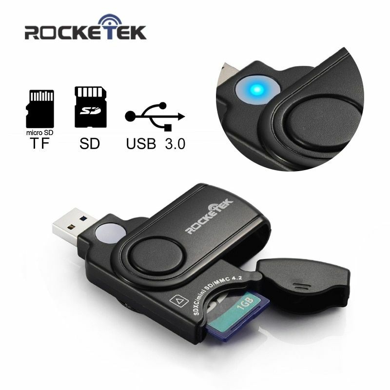 USB 3.0 Multi 2 in 1 Memory Card Reader Adapter SD/TF Micro SD Computer Laptop