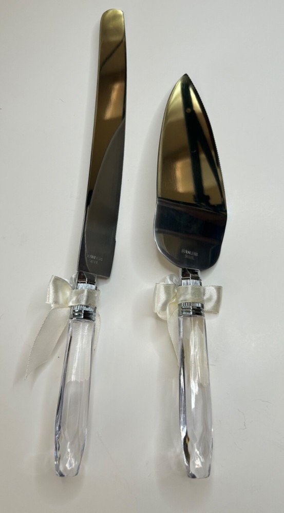 VTG Wedding Cake Knife and Server Set with Acrylic Handle 2000