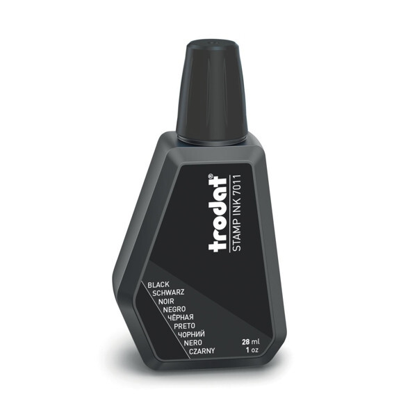Trodat Stamp Ink 7011 - Refill Stamp Pad Ink - 1 oz. Bottle - BLACK INK