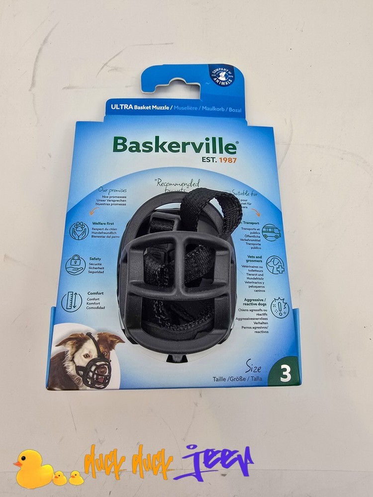 Soft Basket Muzzle Dog biting chewing barking flexible silicone padded Size 3