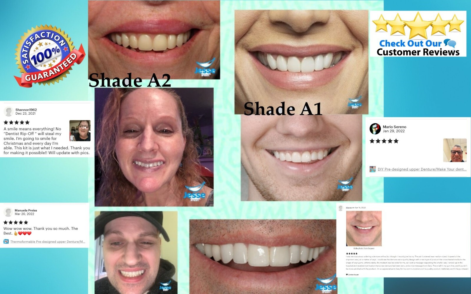 DIY Denture Kit full upper/ full lower False Dentures teeth Home Made Dentures