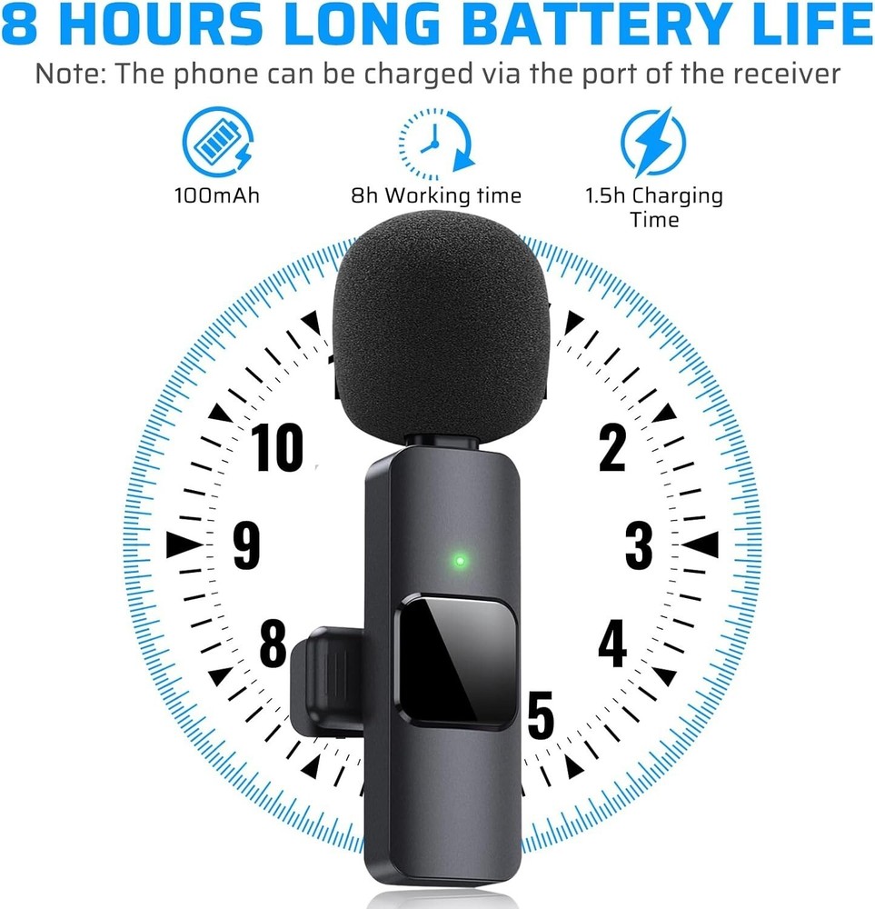 Dual Wireless Lavalier Microphone Camera/iPhone/Android/GoPro Professional Lapel