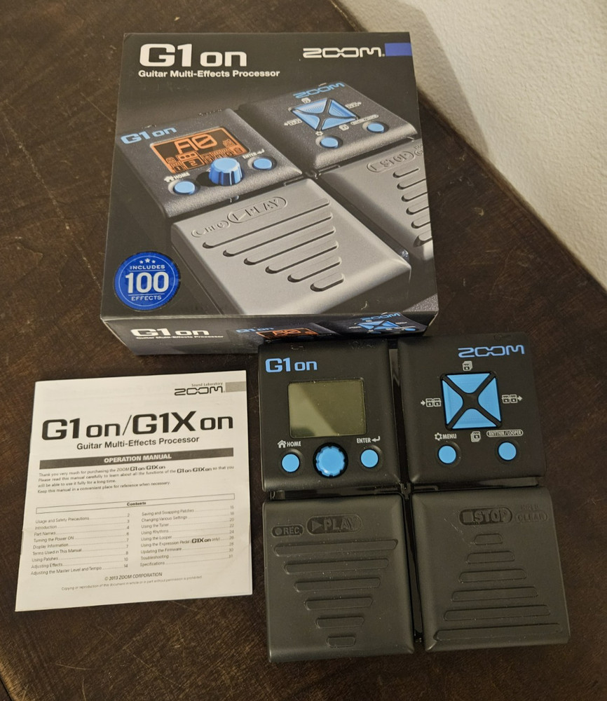 ZOOM G1 on Guitar Multi-Effects Processor with Box and Manual