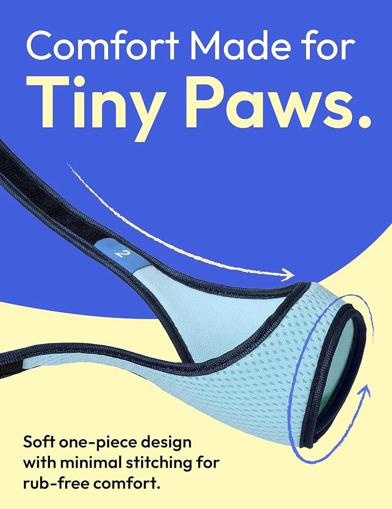 Small Dog Muzzle Grey Blue – Soft Breathable Mesh Adjustable, 4.3” x 0.8”