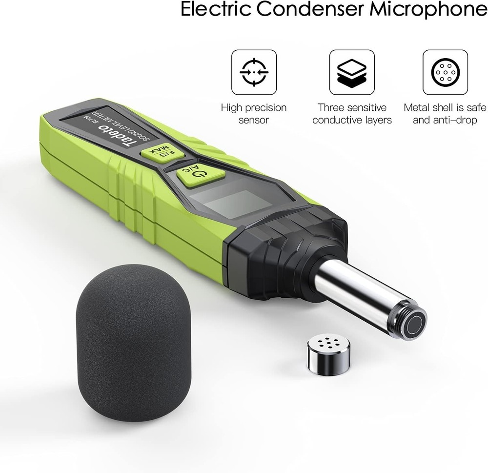 Compact Portable Decibel Meter with MAX Hold Function & Backlight - 30 to 130dB
