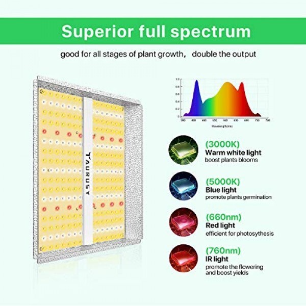 Full Spectrum Quantum Board LED Grow Light 2x2ft Coverage Green House Grow Light