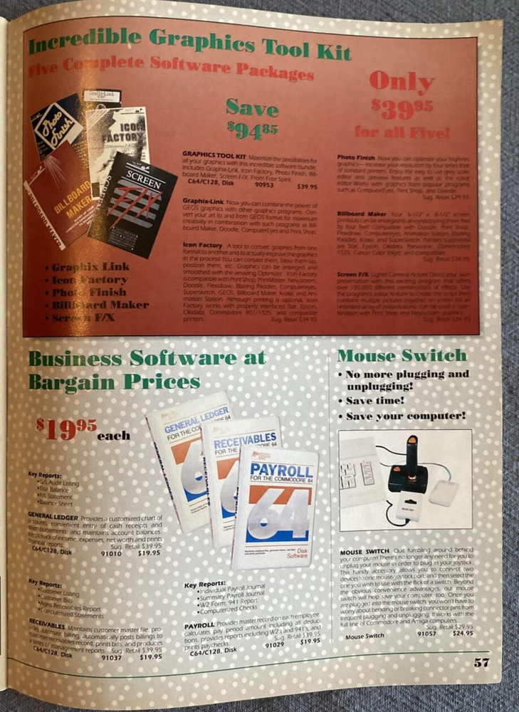 Vtg 1990 Tenex Catalog "Everything Book for Commodore & Amiga Computers" 59pgs