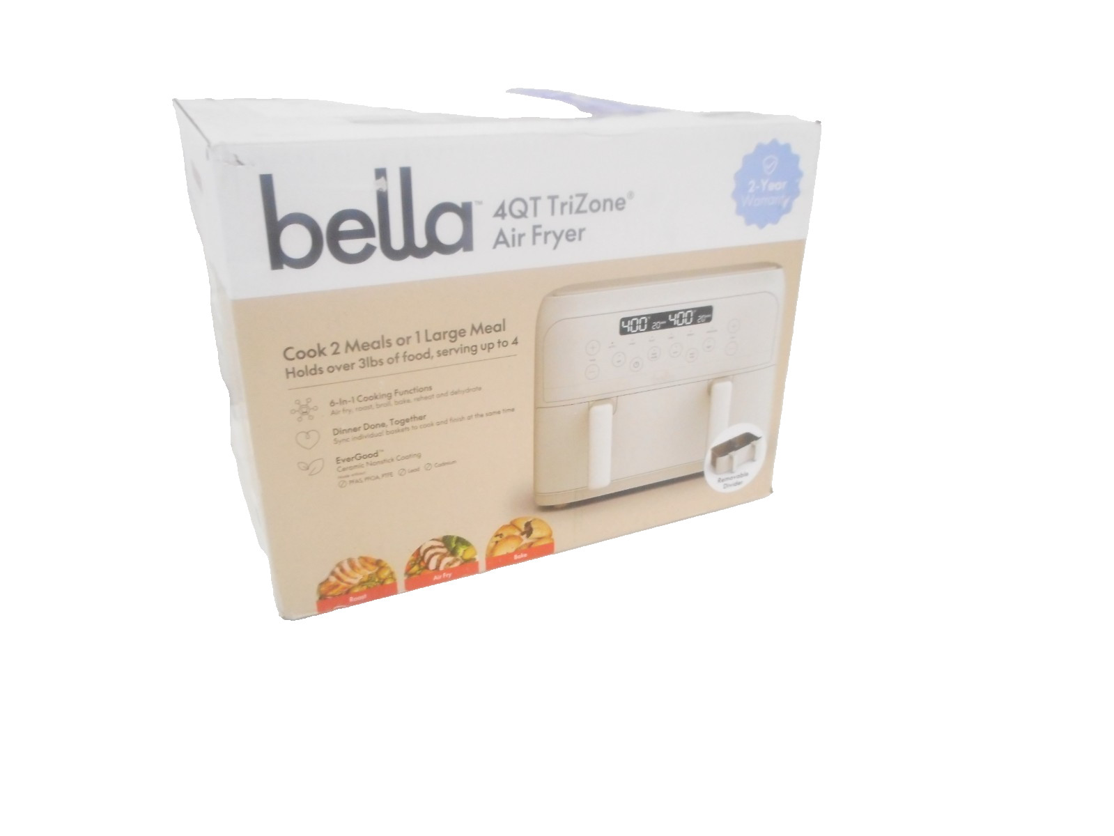 bella 4qt TriZone Air Fryer Oatmilk