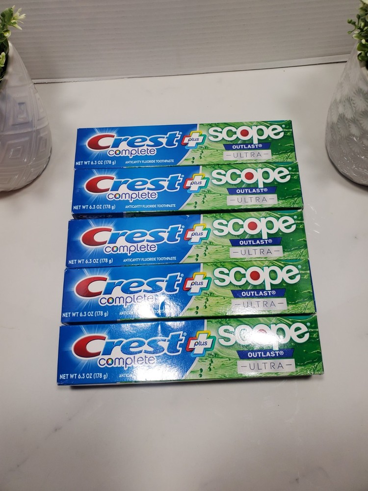 Crest Complete + Scope Outlast Ultra Toothpaste 6.3oz 🦷 5 Pack **Please Read **