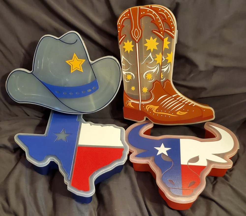 Cook with Color Texas Theme Multi-Compartment Snack Container with Lid - Choose