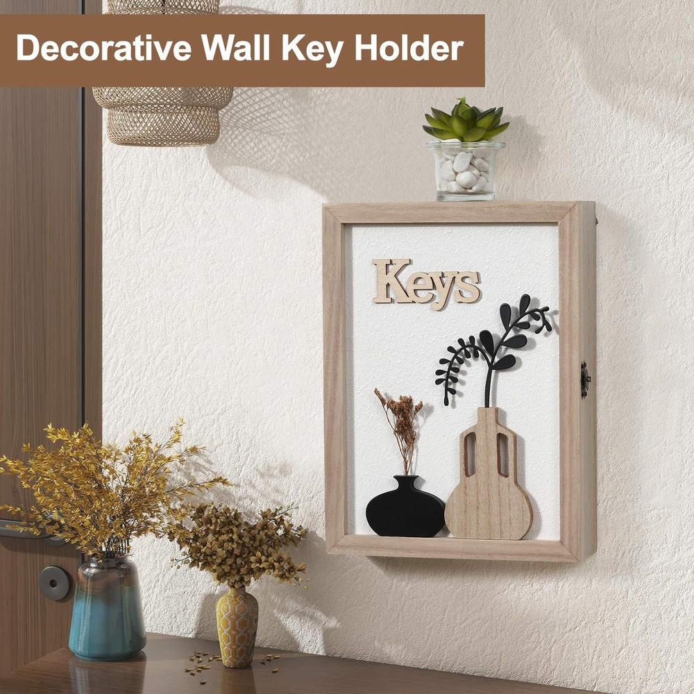 AHUONEL Key Holder Wall Mount Key Holder for Wall, Rustic Vase Key Hooks for ...