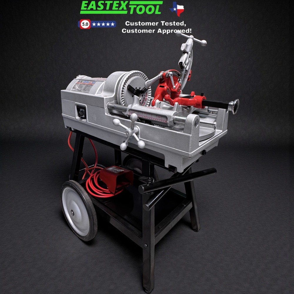 RIDGID 535 PIPE THREADING  MACHINE WITH STAND, REFURBISHED BY EASTEX TOOL