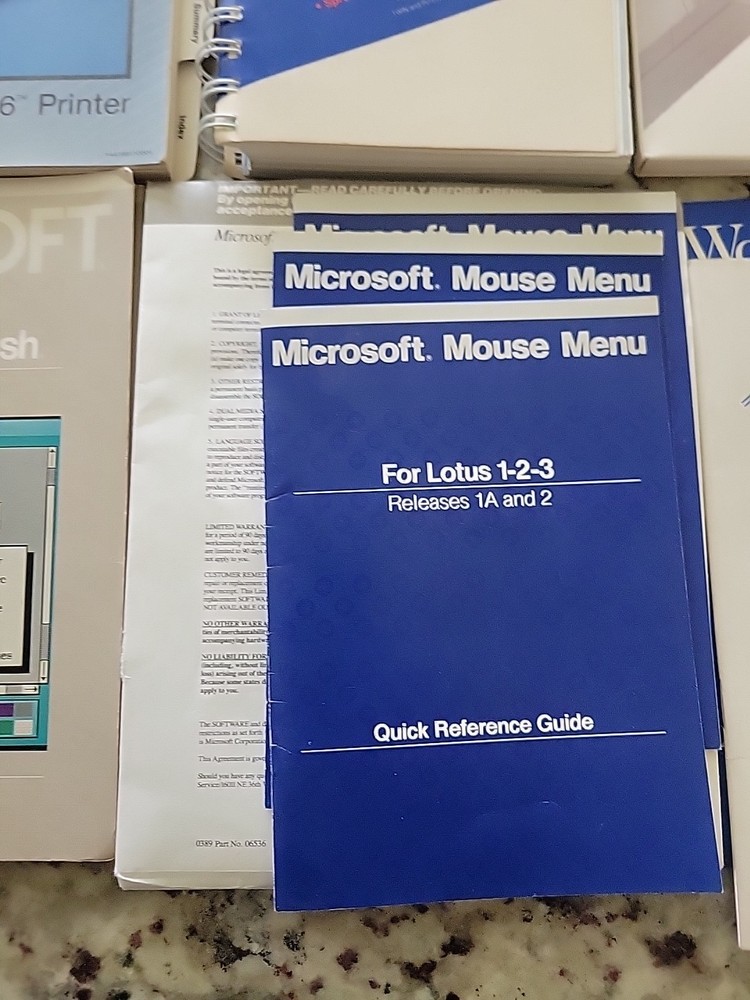 Lot Computer Manuals IBM Microsoft BitFax Mosaic Paint Epson Dos Basic Lotus 17