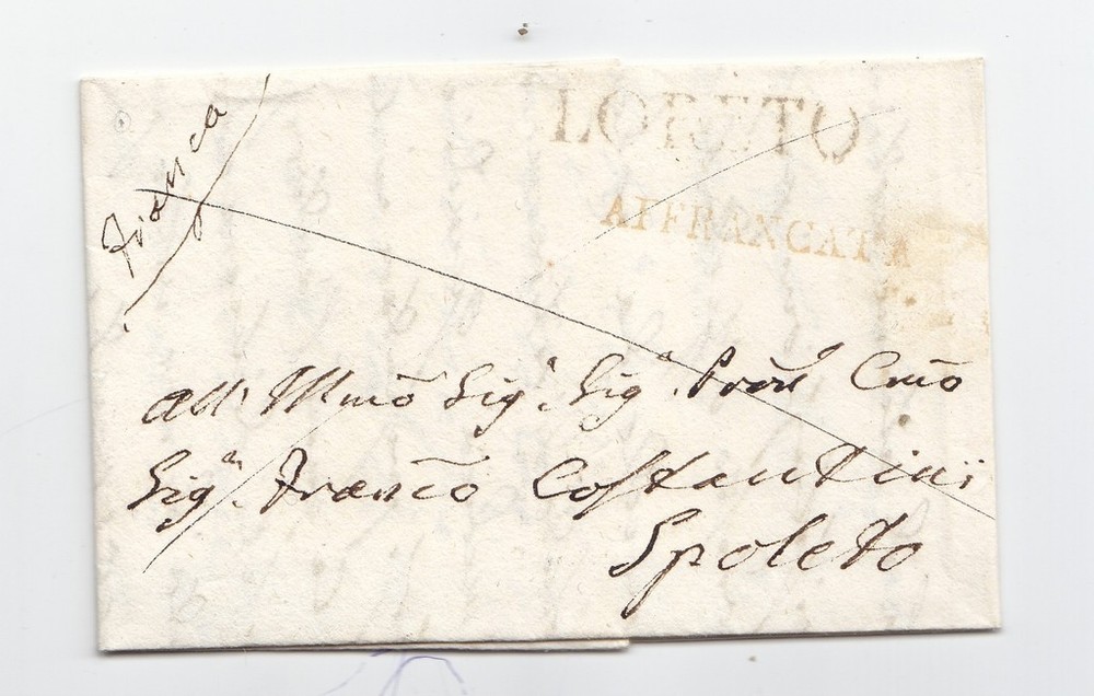 C812-PONTIFICAL STATE-PREF.LORETO AFFRANCHISED/SPOLETO