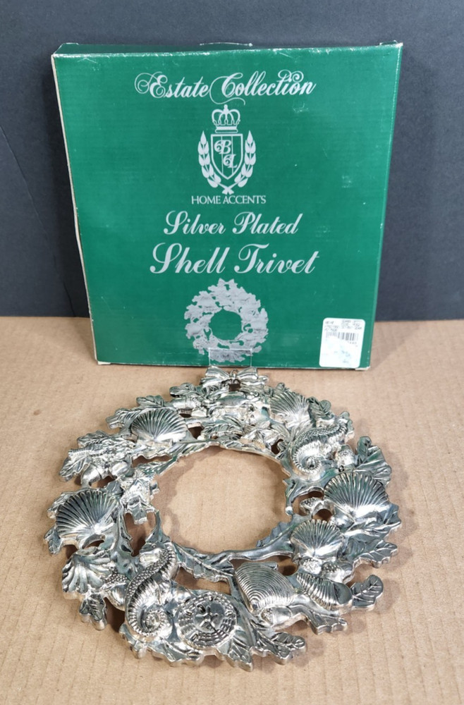 Estate Collection Home Accents Silver Plated Shell Trivet