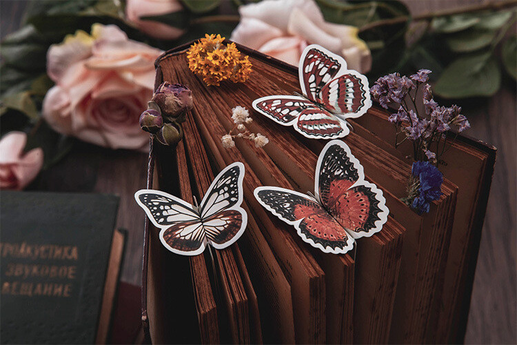 5 Butterfly / Pack 3D Design Flowers Bookmark Reading Readers Gift US Shipping