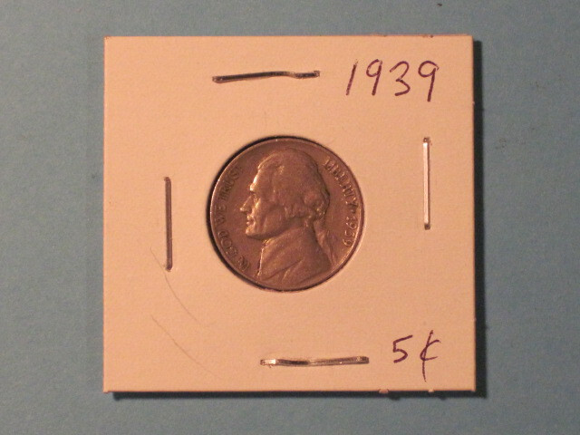 1939 Jefferson Nickel - Second year minted.