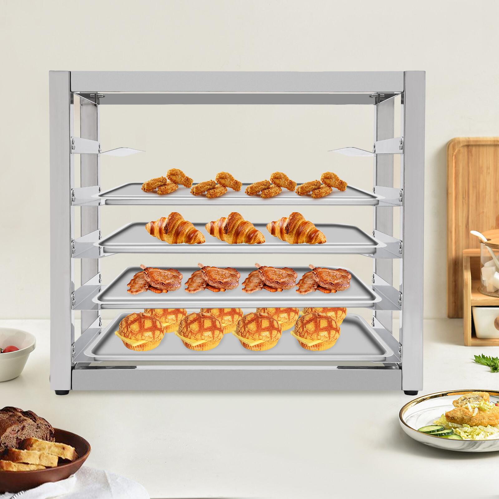6 Tires End Load Half Height Bakery Bun Dough Baking Sheet Pan Rack Commercial