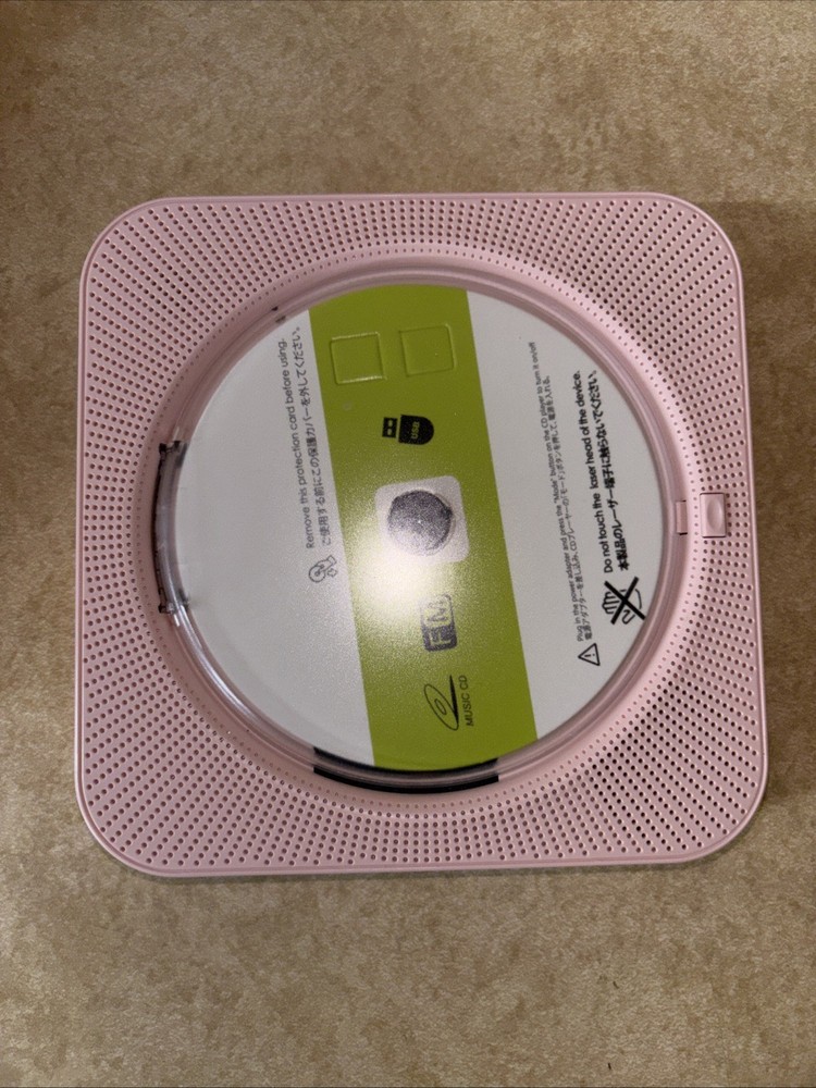 Pink Portable Wall Mountable Bluetooth CD Player w/Remote Control NIB