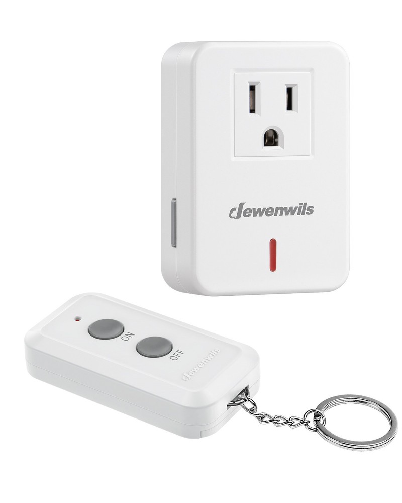 Indoor Remote Control Electrical Outlet Plug Wireless On Off Switch White