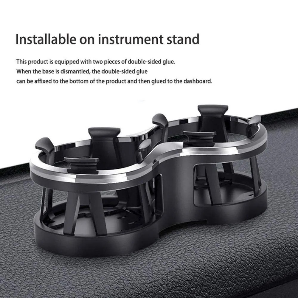 2x Car Cup Water Bottle Holder Insert Adapter Extender Expandable Removable Base