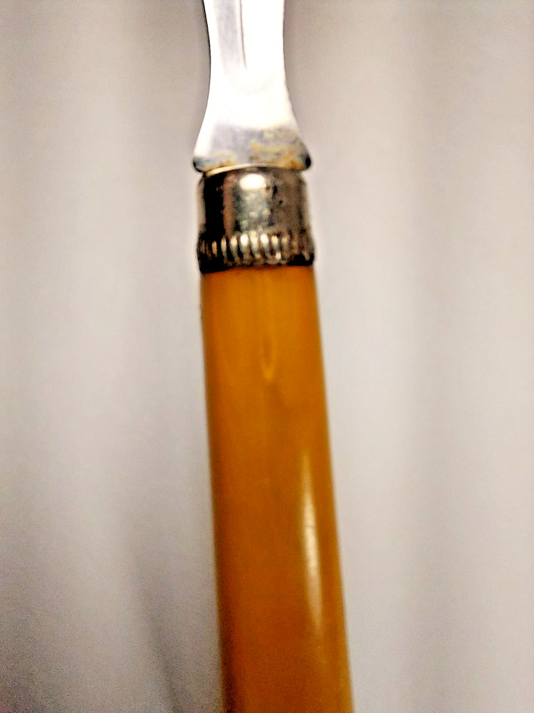 Bakelite Meat Fork /Serving Fork Vintage Butterscotch Handle 9.75 in
