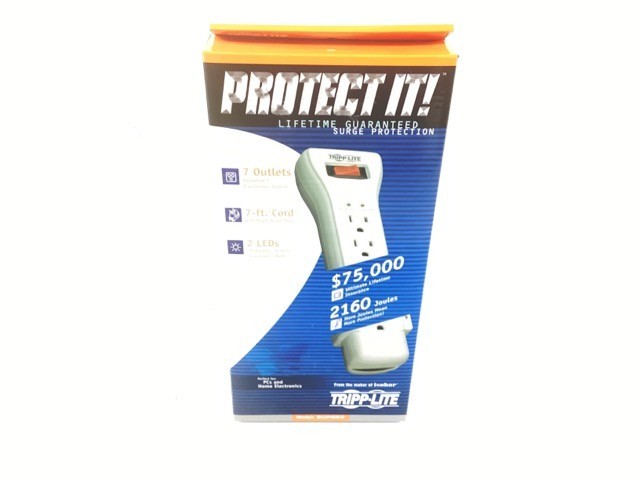 Eaton Tripp Lite Series SUPER7 Flat Plug Power Strip Surge Protector, 7 Outlets