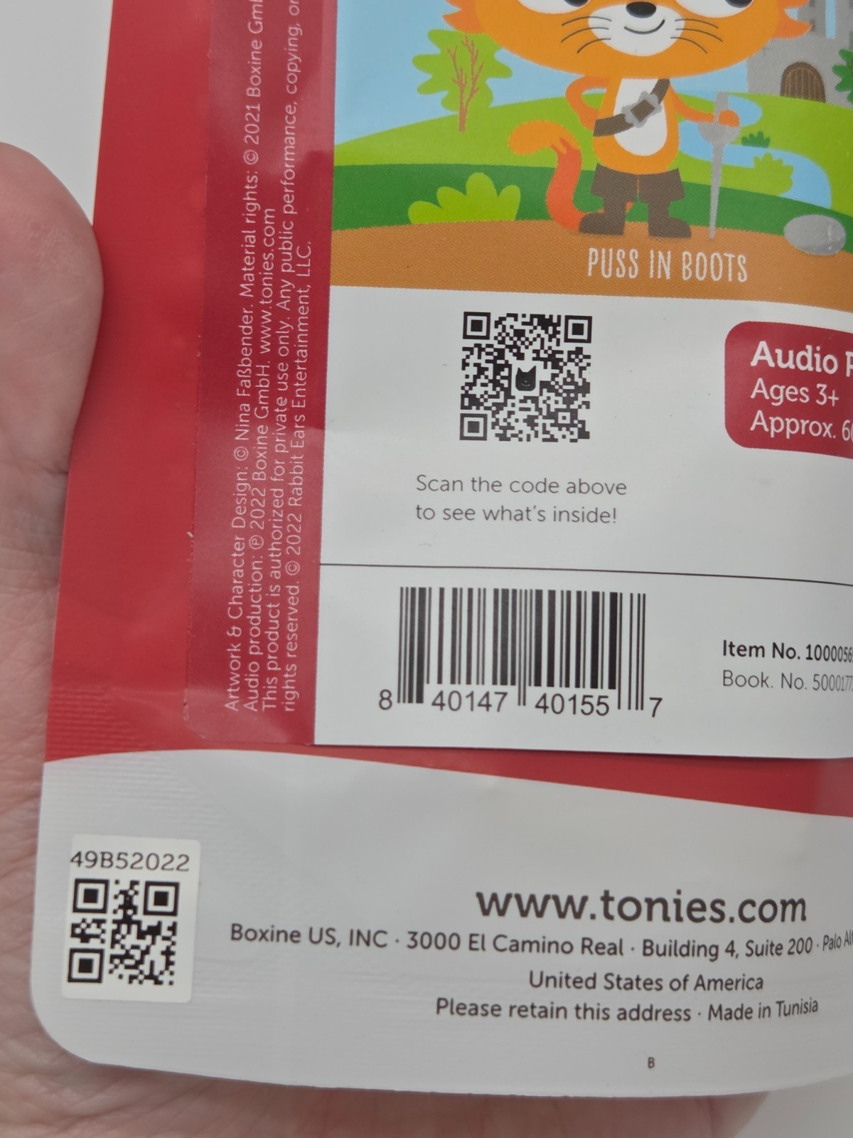 Tonies Favorite Classics Puss in Boots Toniebox Audio Figurine